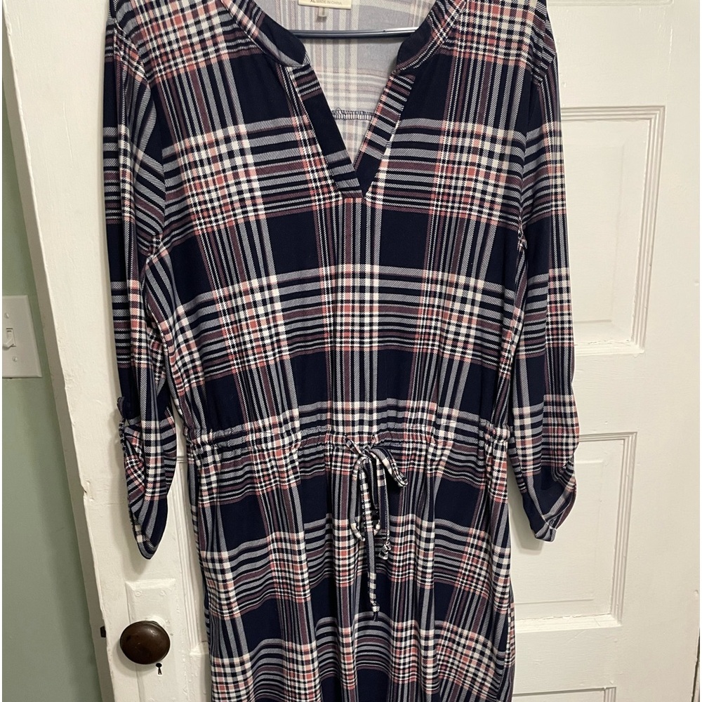 Adorable cotton romper dress knee length.